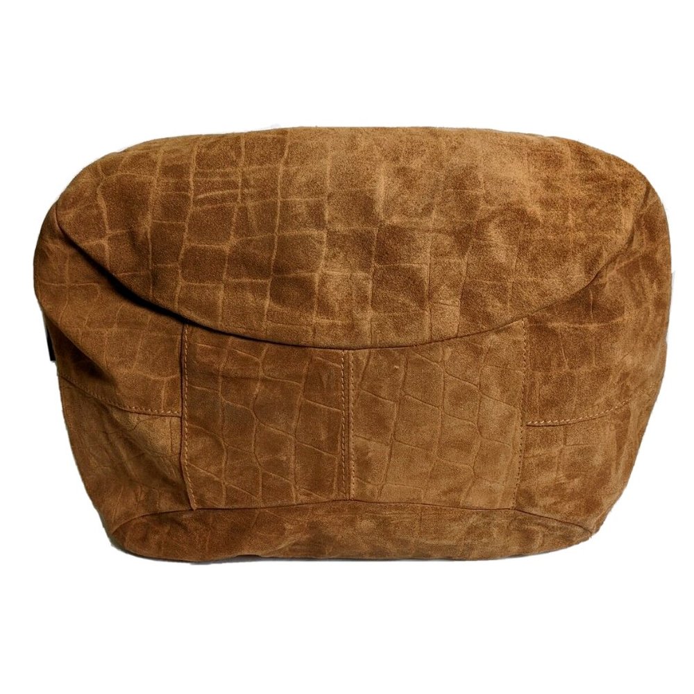 Innue Brown Suede Leather Carryall Hobo Oversized Bag Large Purse Lizard Print - Picture 11 of 11